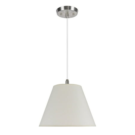 

Aspen Creative 72030 One-Light Hanging Pendant Ceiling Light with Transitional Hardback Fabric Lamp Shade Ivory 12 width