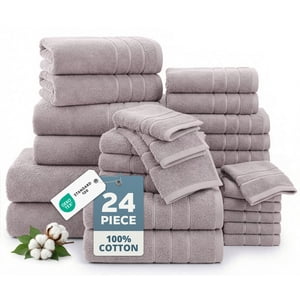 Casa Platino 24-Piece Premium Towel Set, Platinum