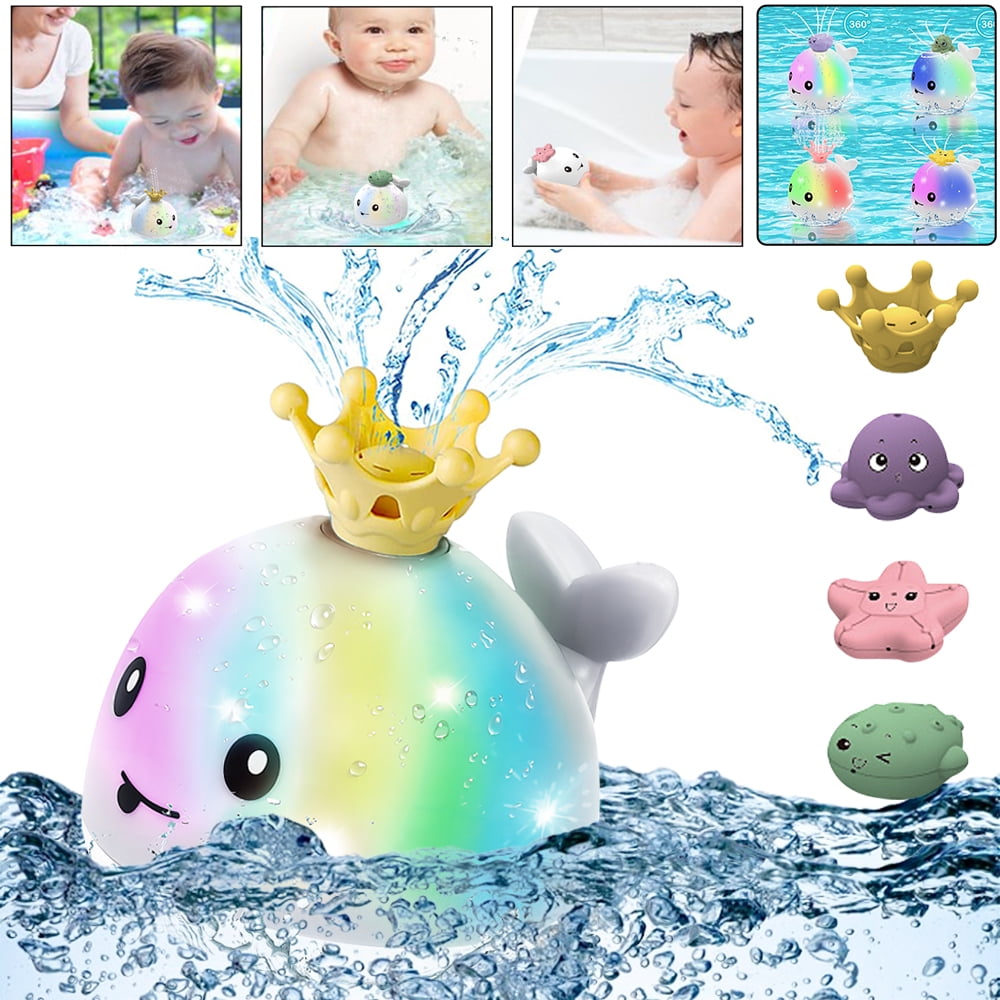 Baby Bath Toys for Toddlers 13, Rechargeable Whale Baby Toys, Light Up