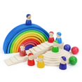 thumbnail image 2 of Bloques de Apilamiento de madera Sunnimix Juguetes de bloques de madera del arco iris, 2 of 8