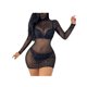 thumbnail image 3 of TRKIYQC Vestidos ajustados para mujer Diseño de malla transparente Mangas largas con protector facial Vestidos de lentejuelas brillantes TRKIYQC moda, 3 of 9