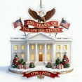 thumbnail image 3 of 250 Year American Anniversary, Star-Framed White House Printed Acrylic Ornament USA Patriotic Decor Holiday Collectible for History Lovers, Home Tree, 3 of 6