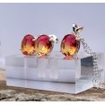 thumbnail image 6 of Oval Pink & Yellow Tourmaline Sterling Silver Earring/Necklace Set OPYTSSENS2, 6 of 9
