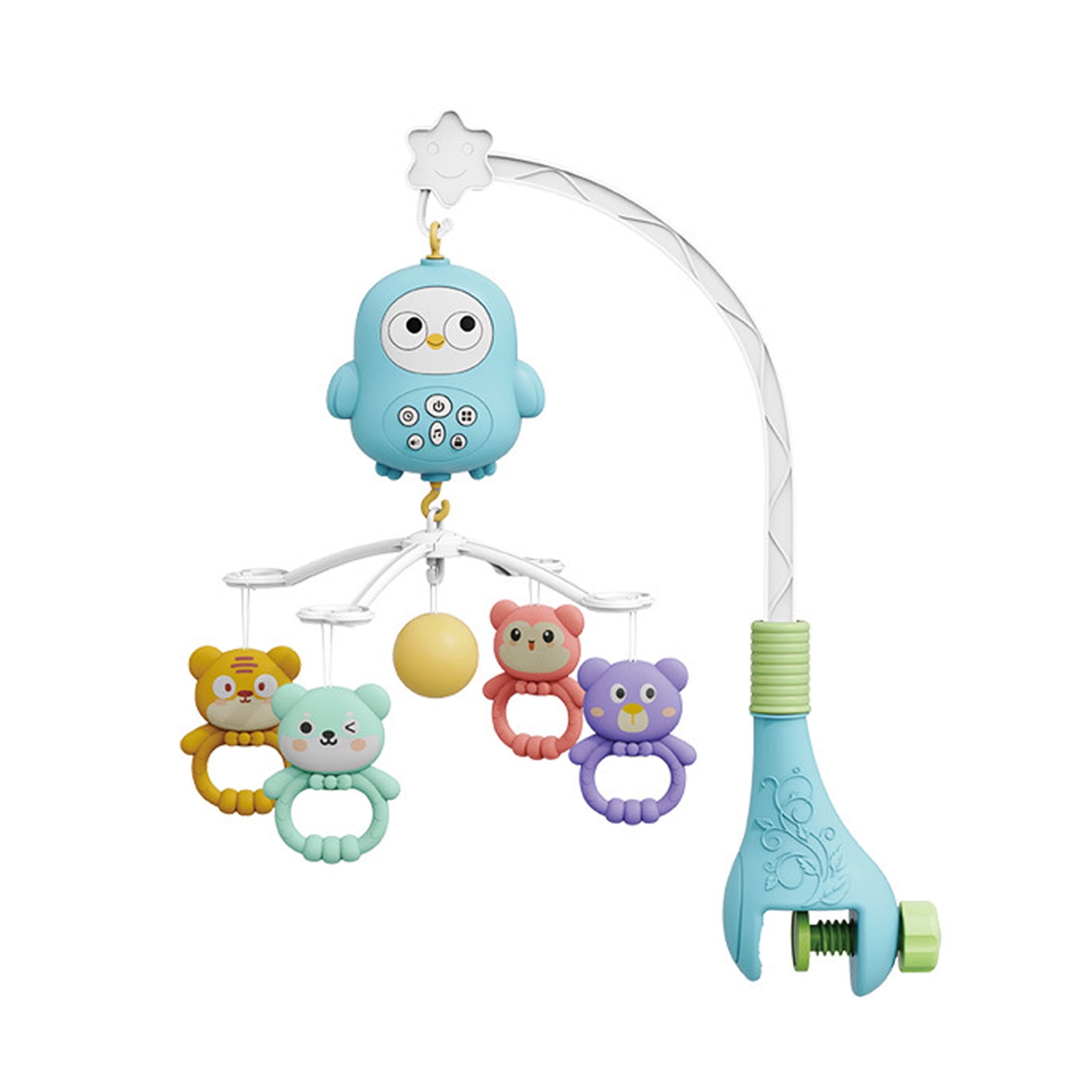 Musical Box Rotating Baby Bed Mobile Visual and Auditory Stimulation Rattle Toy for Newborns Nursery Room Decoration