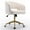 White, variant on KCC Home Office Chair Swivel Velvet Desk Chair Accent Armchair Upholstered Modern Tufted Chairs with Gold Base for Girls Women Ergonomic Study Seat Computer Task Stools for Living Room(Cream)