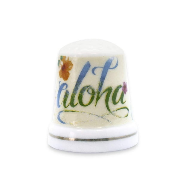 Island Heritage Ceramic Thimbles Aloha Floral