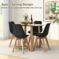 thumbnail image 4 of Gymax 5 PCS Dining Table Set for 4 w/ Solid Wood Legs Tempered Glass Tabletop Modern Black, 4 of 7
