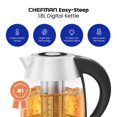 thumbnail image 4 of Chefman 1.8L Digital Rapid-Boil Glass Kettle w/ 7 Temperature Presets and Tea Infuser - Stainless Steel, New, 4 of 7