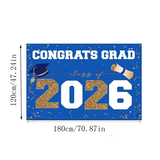 Class Of 2026 Graduation Congrats Grad Blue Gold For Party Decorations