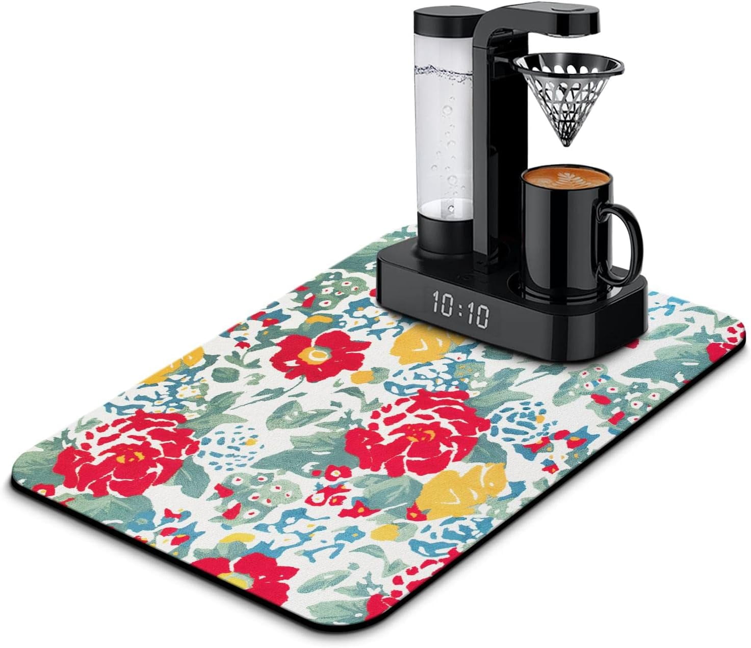 Fun Coffee Mat 23inx15in,Coffee Bar Mat for Countertops,Absorbent Hide Stain Anti-Slip Coffee Bar Accessories Fit Under Coffee Machine Mat,dish Drying Mats for Kitchen