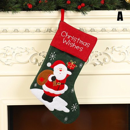 

Embroidered Christmas Socks Christmas Tree Decor Low Pendant Sock Ornaments Kids Candy Bag New