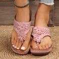 thumbnail image 2 of Sandale Compensée pour Femmes Légère à Plateforme Florale Sandales de Plage Dames Été Bohème Chic Sandales à Bride Rose Taille 6,5, 2 of 5
