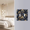 thumbnail image 4 of Yayeee Toggle Light Switch Wall Plate 3-Gang 6.37"x4.48" Decorative Outlet Cover, Blue Peacock Feathers Pattern, 4 of 7