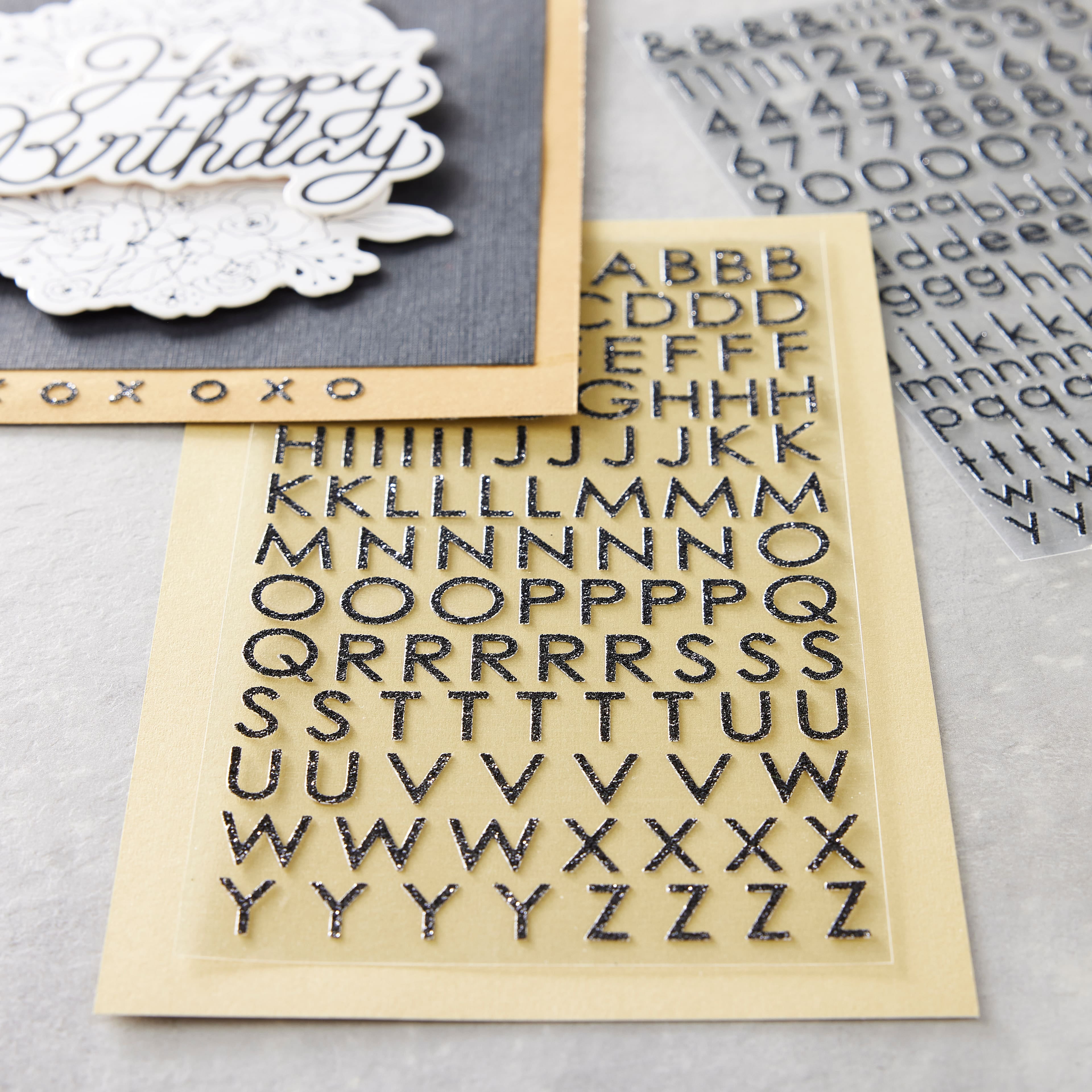 Recollections Glitter Block Alphabet Stickers, 12 Pack