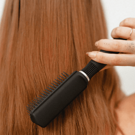 KareCo Nine-Row Heat Resistant Professional Hair Brush, Black, Synthetic Bristles