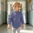 thumbnail image 2 of Boys Long Sleeve Shirts Classic Collared Button Down Fashion Uniform Shirts School Clothes Size 3-4 Years, 2 of 8