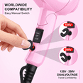 thumbnail image 3 of Lura Travel Portable Hair Dryer,Dual Voltage Mini Folding Handle Hair Blow Dryer Lightweight with 1 Concentrator,Pink, 3 of 8