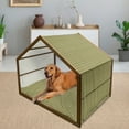 thumbnail image 2 of Earth Tones Pet House, Natural Colors Inspired Leaf Shapes with Symmetrical Rhombus and Flower Motifs, Outdoor & Indoor Portable Dog Kennel with Pillow and Cover, 5 Sizes, Multicolor, by Ambesonne, 2 of 4