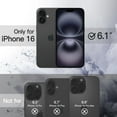 thumbnail image 2 of JETech Case for iPhone 16 6.1-Inch, Shockproof Phone Bumper Cover, Solid Color Matte TPU Frame, Anti-Scratch Clear Back (Black), 2 of 6