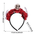thumbnail image 2 of Honeeladyy Halloween Gothic Rose Headband - Black Floral Skull Hair Accessory For Costume Parties Themed Events Spooky Photo Props, 2 of 2