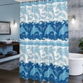 thumbnail image 3 of Blue Ocean Dolphin Shower Curtains for Bathroom, Nautical Waves Vintage Summer Ethnic Washable Fabric Shower Curtain with Hooks Waterproof Bathroom Decor Sets, 72 x 72 Inches, 3 of 9