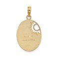 thumbnail image 3 of 14k Yellow Gold and Rhodium Oval Sunburst Pendant for Women, Inspirational Two Tone Necklace Charm Symbolizing Love, Warmth, Positivity, Sentimental Jewelry, 3 of 6