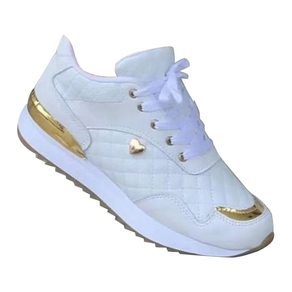 GiLiling Women's Walking Sneakers PU Leather Lace Up Round Toe Platform Casual Shoes Fashion Sneakers for Outdoor Running