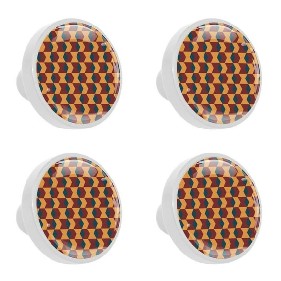4 Pcs Lattice Knobs for Kitchen Cabinet Cupboard Dresser Bookcase Drawer Pulls Handles Round Home Decor