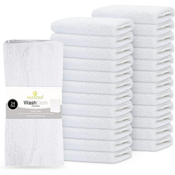 Gold Textiles Wash Cloths Kitchen Towels 24 Pack Cotton Blend 12x12