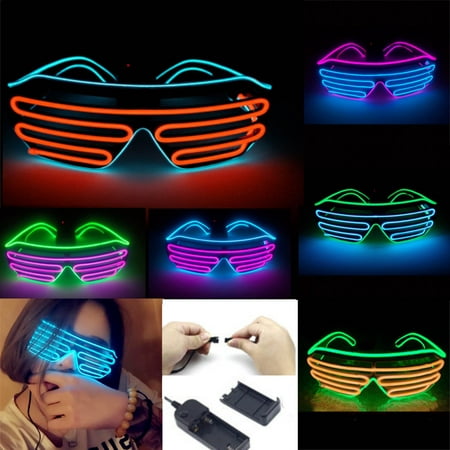 Moaere LED Toy Glasses Flashing LED Multi Spectacles Slotted Shades Eyeglasses for Party