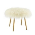 thumbnail image 4 of Linon Arlo Vanity Stool, 17.75" Seat Height, Pale Gold Finish with Cream Fabric, 4 of 7