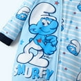 thumbnail image 3 of PatPat Smurfs Smurfy Stripe Cotton Zip Front One Piece, 3 of 5