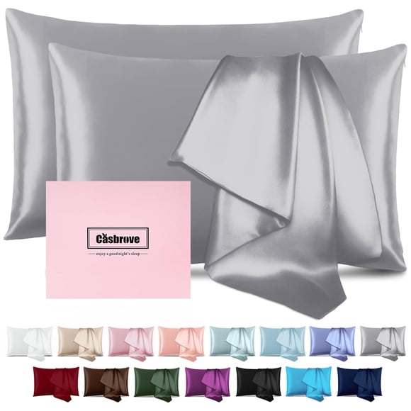 Fundas de Almohada de Seda Casbrove de Seda de Morera Suave y Transpirable Paquete de 2