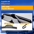 thumbnail image 2 of HAHDAXIA RAINTOK Windshield Wiper Blade Set Replacement for 2003-2009 Toyota 4Runner Original Equipment Replacement Front Rear Wiper Blades-22"/20"/12" (Set of 3) U/J Hook, 2 of 6