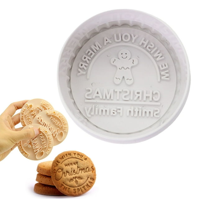 Décorations de Noël Moule à Biscuits Extérieur Kit de Décoration de Biscuits de Noël (Design Concave 3D) Moule à Biscuits