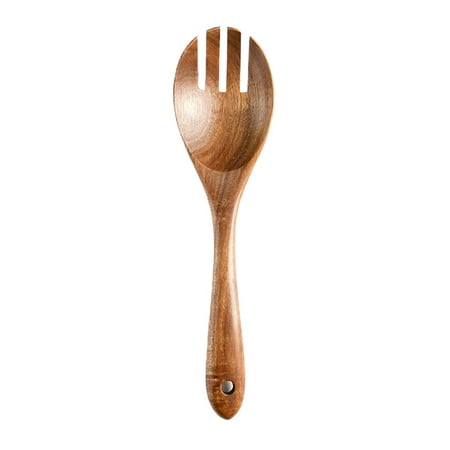 

Bluelans kitchen Reusable Wooden Retro Salad Sushi Fork Pasta Spoon Kitchen Cooking Utensil Tool