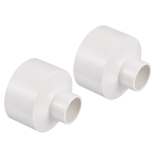 Unique Bargains Raccord Droit pour Tuyau de Réducteur en PVC 75x32mm, Blanc 2 Pack