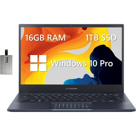 ASUS ExpertBook B5 Business Laptop, 13.3" FHD OLED Display, Intel Core i5-1135G7 Processor, 16GB RAM, 1TB SSD, Iris Xe Graphics, NumberPad, WiFi, Windows 10 Pro, Black, 32GB Hotface USB Card