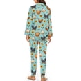 thumbnail image 2 of DISNIMO Women Pajama Sets Two-Piece Nightwear Rooster Sunflower Printed Long Sleeve Sleepwear Button Down Ladies Lounge Sets Fashion V Neck Loungewear with Long Pants, 2 of 6