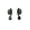 Black, variant on Statement Champagne Premium Rhinestone Crystal Dangling Floral Clip On Earrings