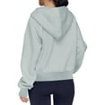 thumbnail image 3 of QATAINLAV Sweatshirt for Women with Pockets Solid Casual Half Zip Hoodies Thumb Hole Long Sleeve Hooded Pullover Going Out Tops Gray S Mother's Day Gifts, 3 of 7