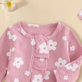thumbnail image 7 of mgoYE Newborn Baby Girl Spring Outfits Clothes Knit Jumpsuit Ruffle Romper Newborn Coming Home Outfit for Baby Girl(Pink,0-3 Months), 7 of 7