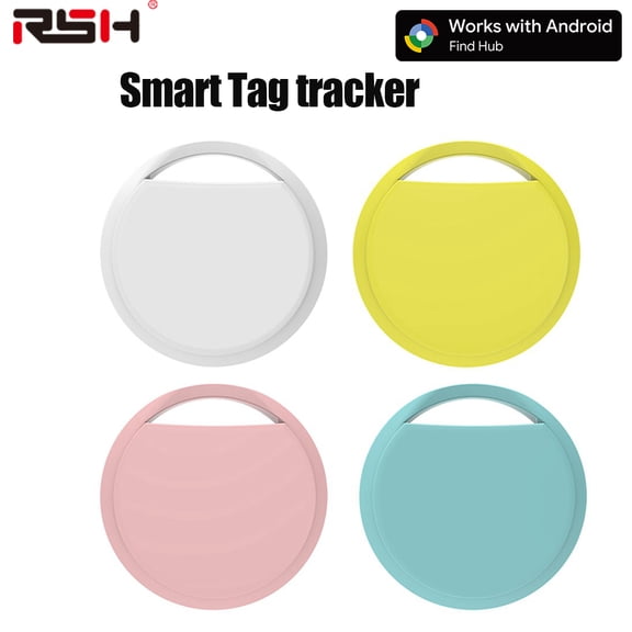 4 Pcs RSH Android Tag Smart Gps Tracker Bluetooth Protocol Works with Google Find My, Key Finder and Item Locator for Luggage and CR2032 Battery
