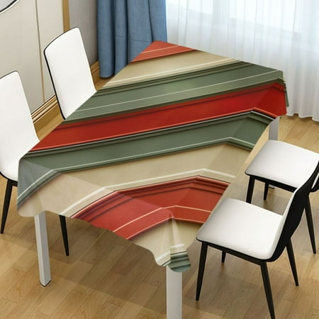 

ALAZA Green Red Stripes Rectangle Tablecloth Tablecover Dinning Table Cloth 60 x108