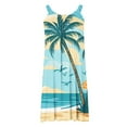 thumbnail image 4 of Womens Sundresses for Summer Casual, Women's Fashion Sexy Vintage Round Neck Sleeveless Printing Party Dresses Sleeveless Swing Dress Beach Swimsuit Cover Ups with Pockets, 4 of 4