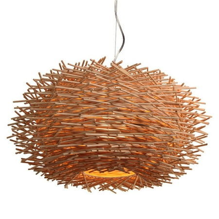 

OUNONA Pastoral Style Bird s Nest Chandelier Rattan Weaving Bird s Nest Lamp 110V-220V E27 Lamp Head Restaurant Bar Ceiling Lamp Hanging Lamp (30cm)