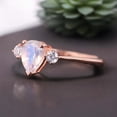 thumbnail image 3 of Pear Cut Moonstone Wedding Ring Diamond Engagement Statement Jewelry Christmas Gift For Her Rose Gold Promise Ring, 3 of 4