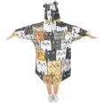 thumbnail image 2 of joogoo Wearable Blanket Hoodie for Kids Cute Cat Face Flannel Oversized Sweatshirt 3-14 Years M, 2 of 7