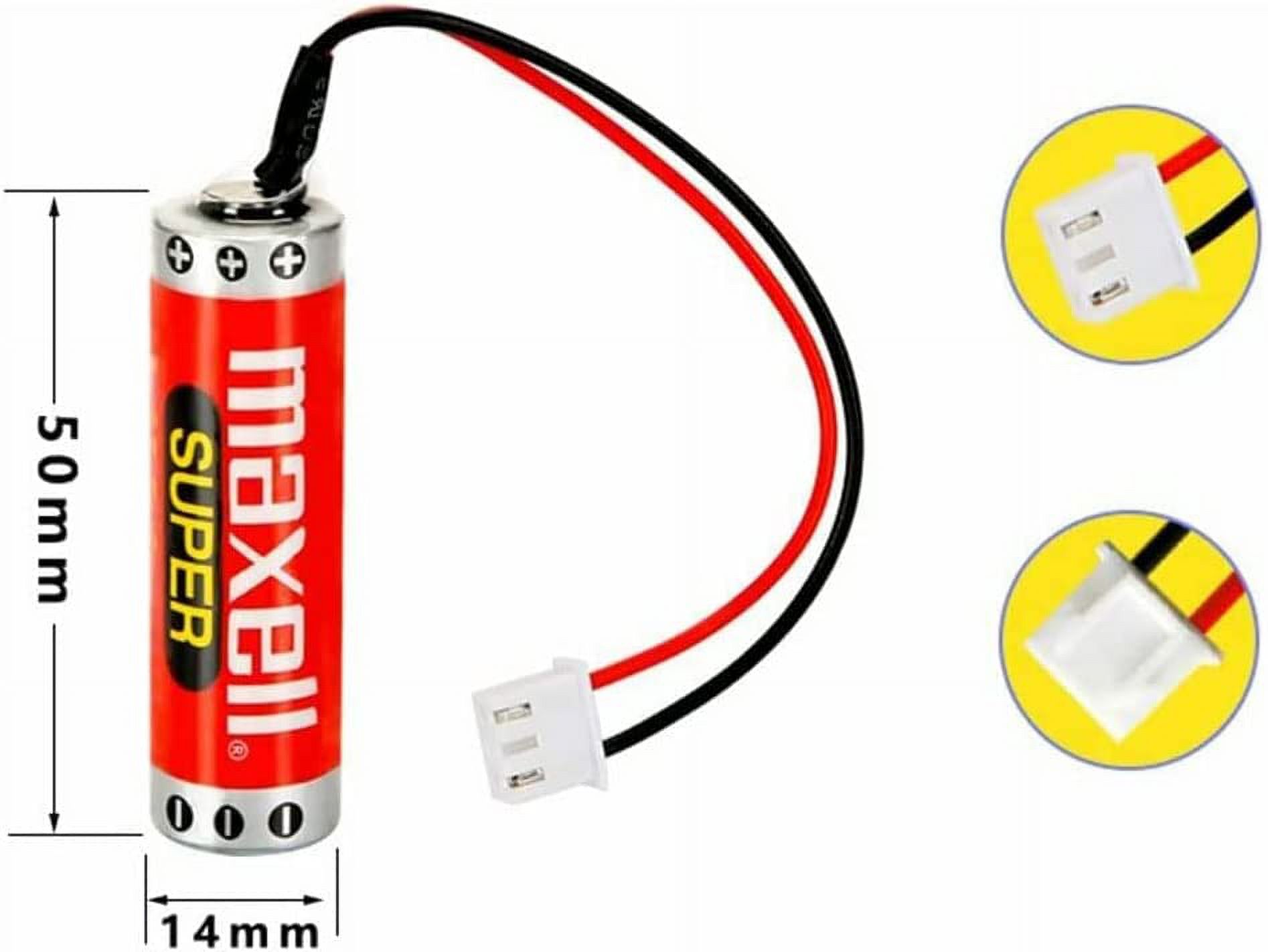 (10-Pack) 3.6V ER6C AA PLC Battery 1800mAh for MAXELL FX F2-40BL PLC with White Plug Non-Rechargeable Lithium Battery