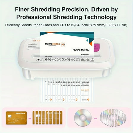 8-Sheet Strip-Cut Paper Shredder – Heavy-Duty, Overheat Protection, Auto Shut-Off – Shreds CDs, Credit Cards, Staples – Compact 3.4-Gallon Bin for Home/Office